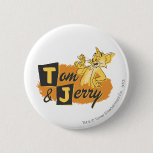 Tom och Jerry mus i tasslogotyp Knapp