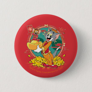 Tom och Jerry New Years Red Kuvert Knapp