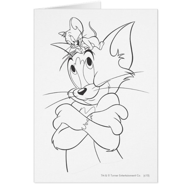 Tom och Jerry On Head Hälsningskort (Framsidan)