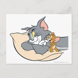 Tom och Jerry On Pillow Vykort