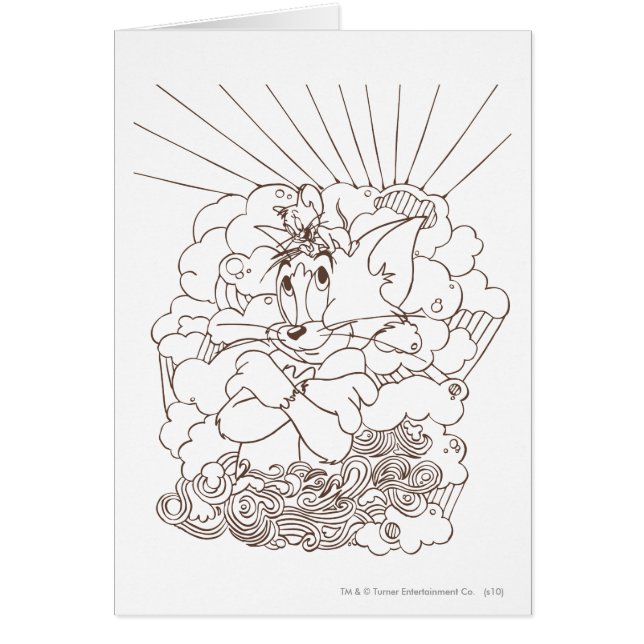 Tom och Jerry Outline Hälsningskort (Framsidan)