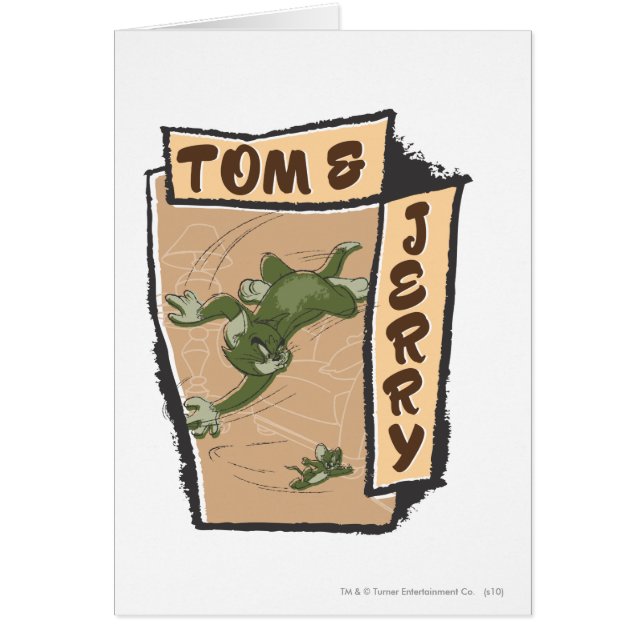 Tom och Jerry på en Tan Couch Hälsningskort (Framsidan)