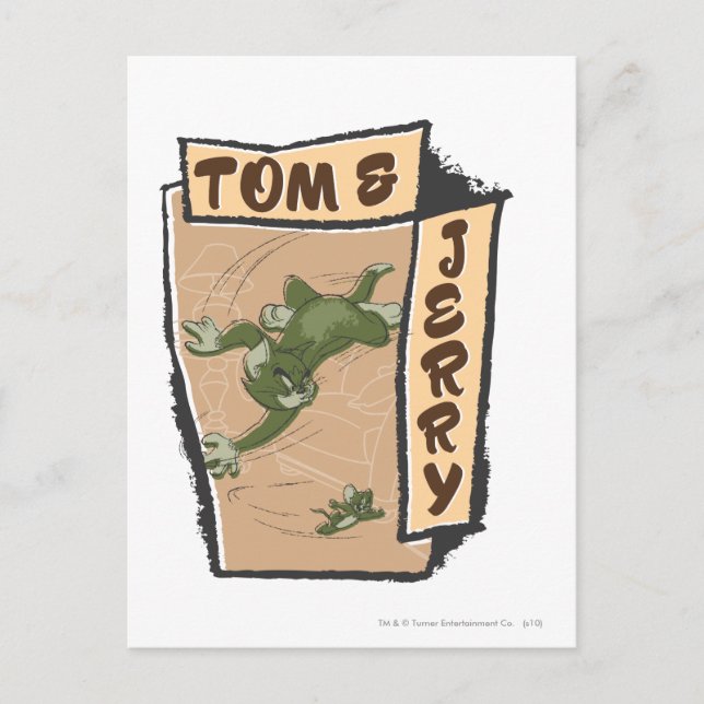 Tom och Jerry på en Tan Couch Vykort (Framsida)