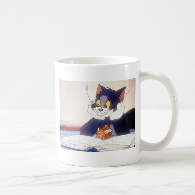 Tom och Jerry Read a Bok Kaffemugg (Höger)