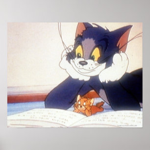 Tom och Jerry Read a Bok Poster