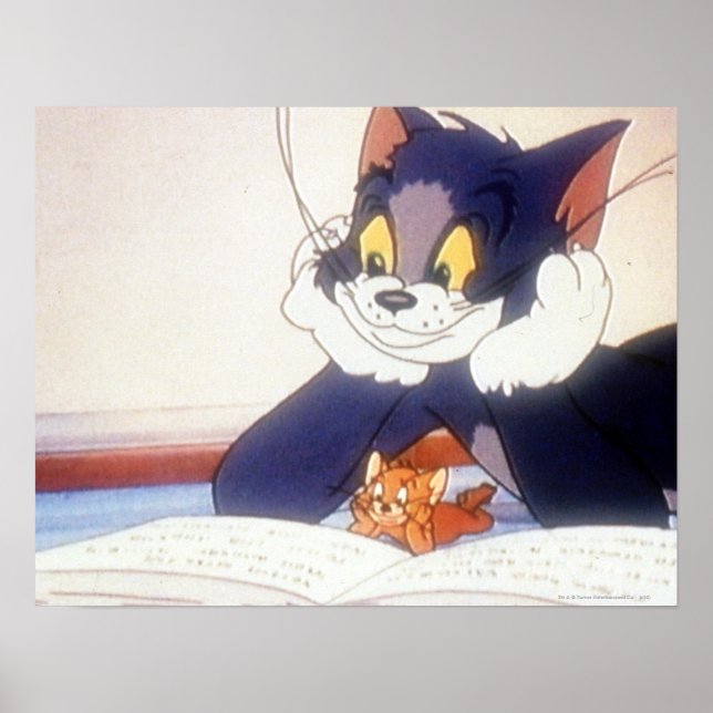 Tom och Jerry Read a Bok Poster (Framsidan)