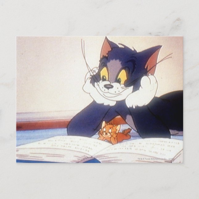 Tom och Jerry Read a Bok Vykort (Framsida)