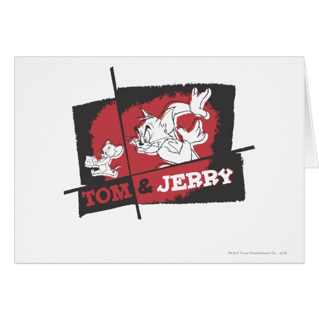 Tom och Jerry Red and Black Hälsningskort (Framsidan Horizontal)