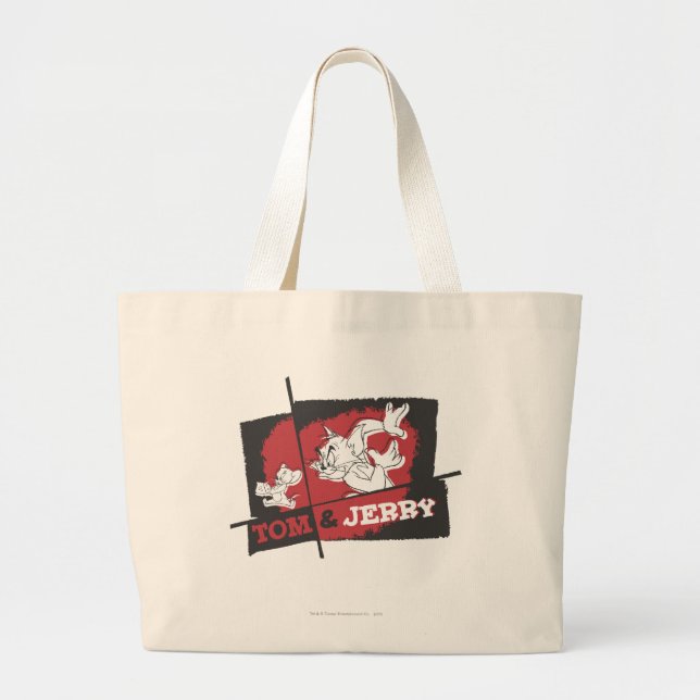 Tom och Jerry Red and Black Jumbo Tygkasse (Framsidan)