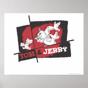 Tom och Jerry Red and Black Poster