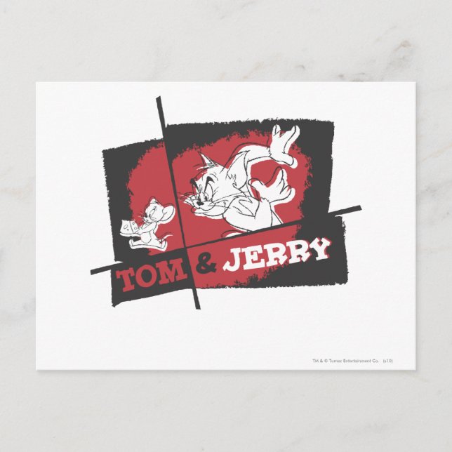 Tom och Jerry Red and Black Vykort (Framsida)