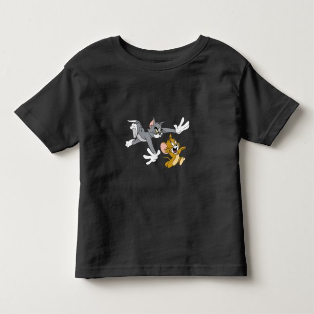 Tom och Jerry Roligt Black T-Shirt för barn (Framsida)