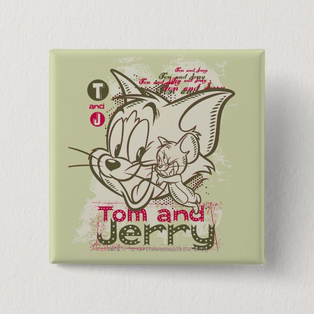 Tom och Jerry Rosa och Grönt Knapp (Framsida)