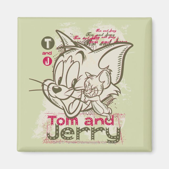 Tom och Jerry Rosa och Grönt Magnet (Framsidan)