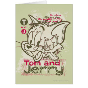 Tom och Jerry rosor och grönt Hälsningskort