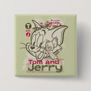Tom och Jerry rosor och grönt Knapp