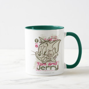Tom och Jerry rosor och grönt Mugg