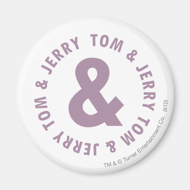 Tom och Jerry Round Logotyp 10 Magnet (Framsidan)