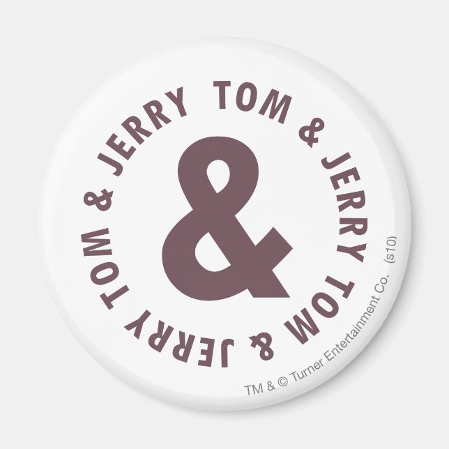 Tom och Jerry Round Logotyp 8 Magnet (Framsidan)