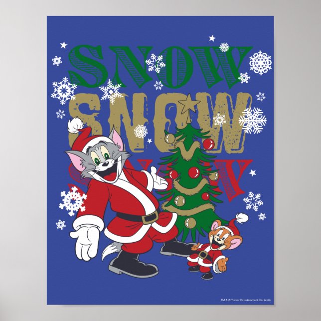 Tom och Jerry Santas av Träd Poster (Framsidan)