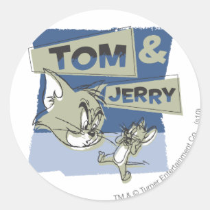 Tom och Jerry Scaredey mus Runt Klistermärke
