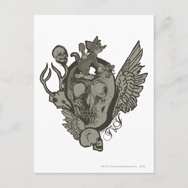 Tom och Jerry Skull Vykort (Framsida)