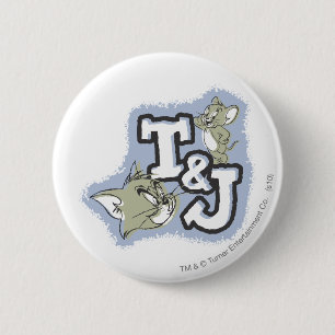 Tom och Jerry T&J logotyp Knapp
