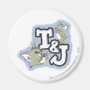 Tom och Jerry T&J logotyp Magnet