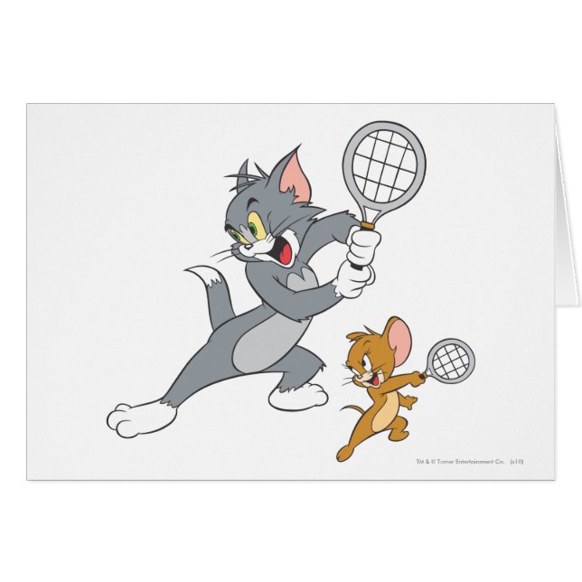Tom och Jerry Tennis Stars 1 Hälsningskort (Framsidan Horizontal)