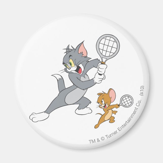 Tom och Jerry Tennis Stars 1 Magnet (Framsidan)