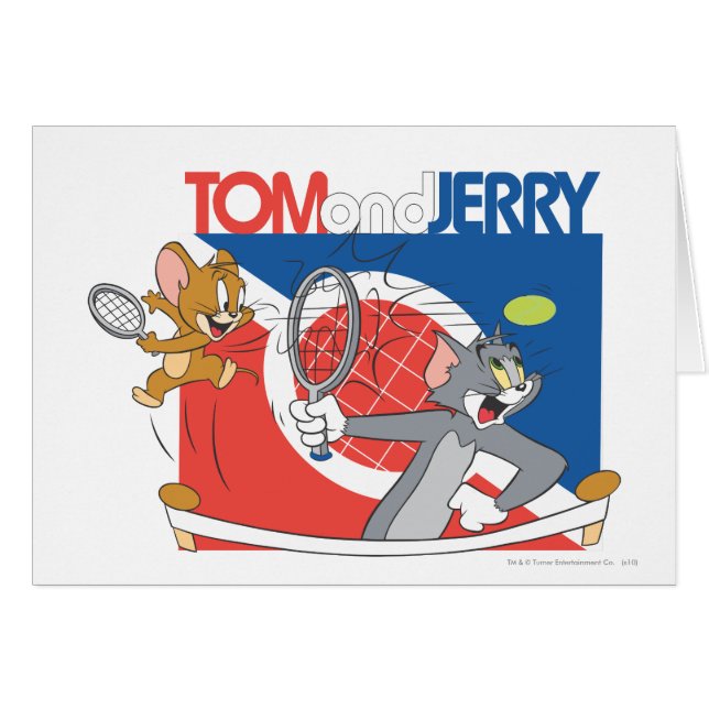 Tom och Jerry Tennis Stars 4 Hälsningskort (Framsidan Horizontal)