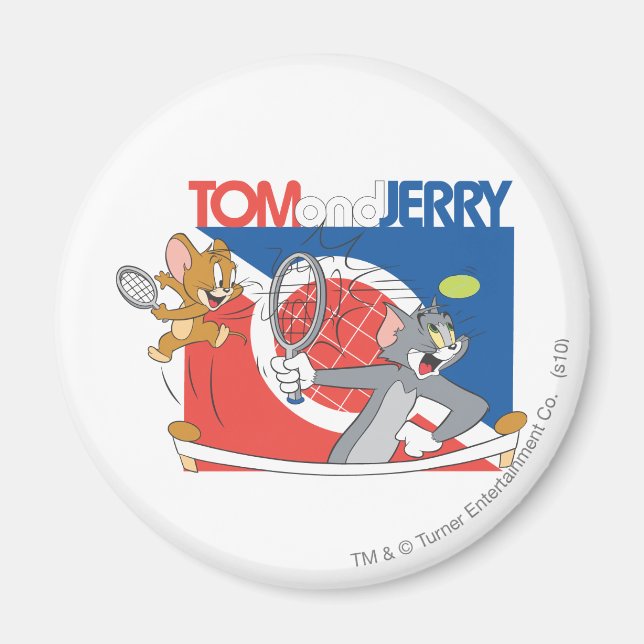 Tom och Jerry Tennis Stars 4 Magnet (Framsidan)