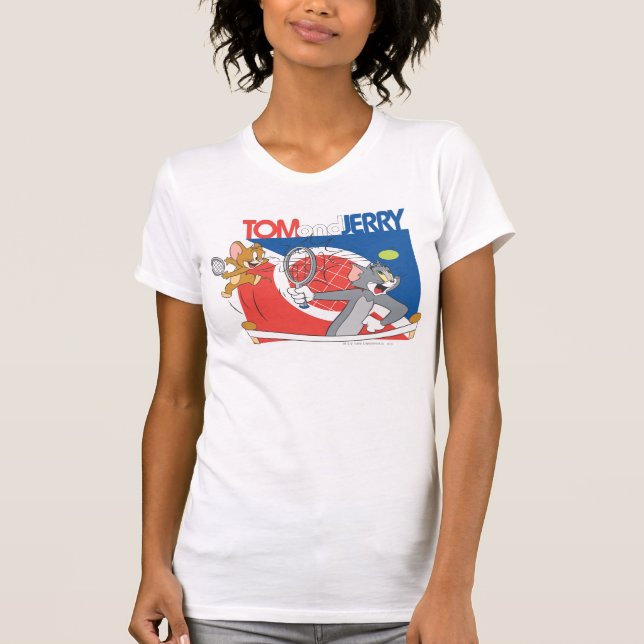 Tom och Jerry Tennis Stars 4 Tee Shirt (Framsida)