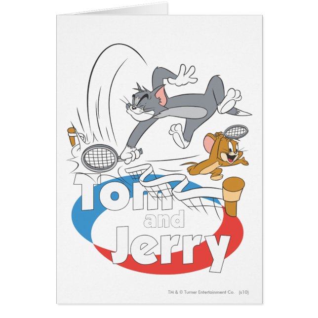 Tom och Jerry Tennis Stars 7 Hälsningskort (Framsidan)