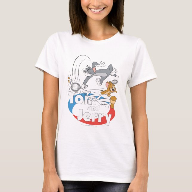 Tom och Jerry Tennis Stars 7 Tee Shirt (Framsida)