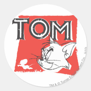 Tom och Jerry tokig katt Runt Klistermärke
