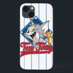 Tom och Jerry | Tom och Jerry på Baseball Diamond<br><div class="desc">Tom och Jerry i en söt,  plågad design framför en basebolldiamant med ett sportiskt typsnitt.</div>