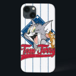 Tom och Jerry | Tom och Jerry på Baseball Diamond<br><div class="desc">Tom och Jerry i en söt,  plågad design framför en basebolldiamant med ett sportiskt typsnitt.</div>