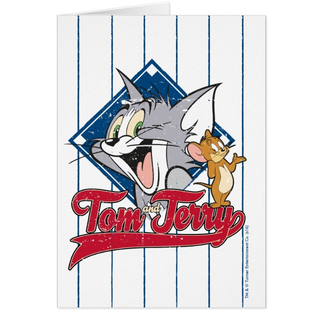 Tom och Jerry | Tom och Jerry på Baseball Diamond Hälsningskort (Framsidan)