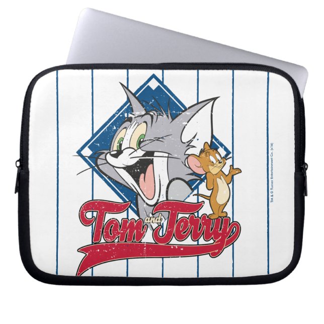 Tom och Jerry | Tom och Jerry på Baseball Diamond Laptop Sleeve (Framsidan)