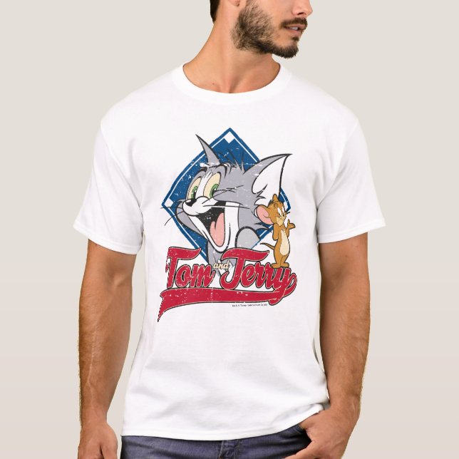 Tom och Jerry | Tom och Jerry på Baseball Diamond Tee (Framsida)