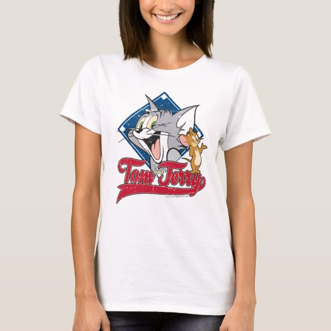 Tom och Jerry | Tom och Jerry på Baseball Diamond Tee (Framsida)