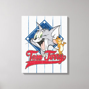 Tom och Jerry Tom och Jerry på baseballdiamanten Canvastryck