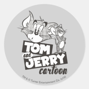 Tom och Jerry   Tom och Jerry Tecknad Runt Klistermärke