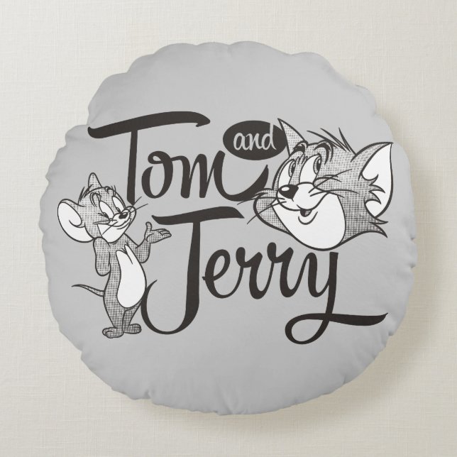 Tom och Jerry | Tom och Jerry Tittar Sweet Rund Kudde (Framsidan)