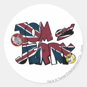 Tom och Jerry UK överbelastning 2 Runt Klistermärke