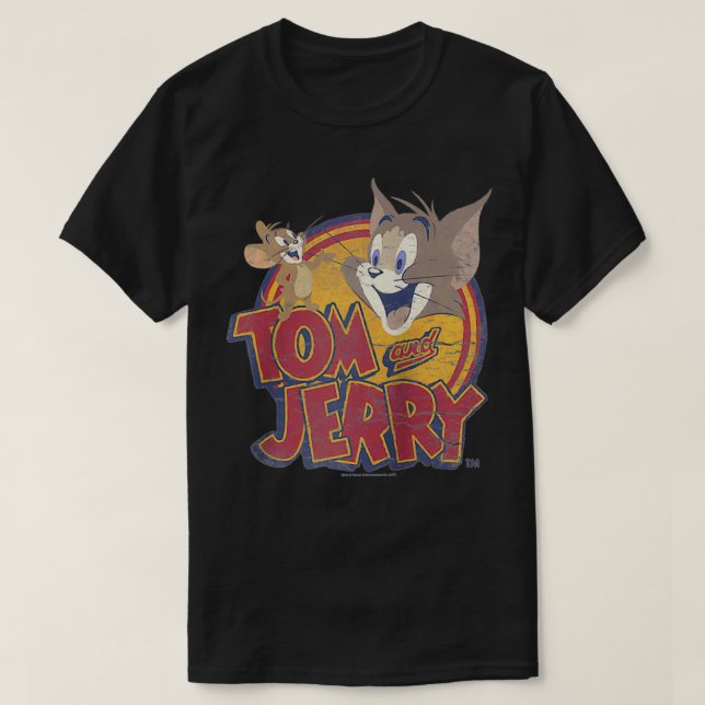 Tom och Jerry Vatten skadat färg T Shirt (Design framsida)