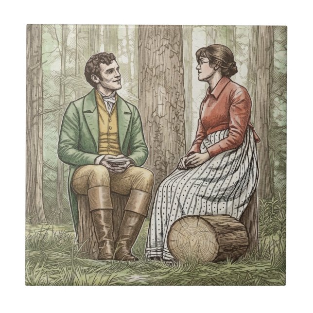 Tom och Mary från "The Other Bennet Sister" Kakelplatta (Framsidan)