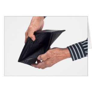 Tom plånbok hälsningskort