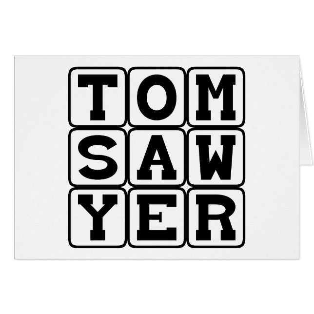 Tom Sawyer, bok av Mark Twain Hälsningskort (Framsidan Horizontal)